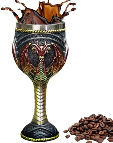 Fantasy – drycker – medeltida vinmugg, dragon vinbricka | medeltida vinbägare presentmuggtillbehör, kreativ drickkopp i rostfritt stål för festdekor, daglig dryck