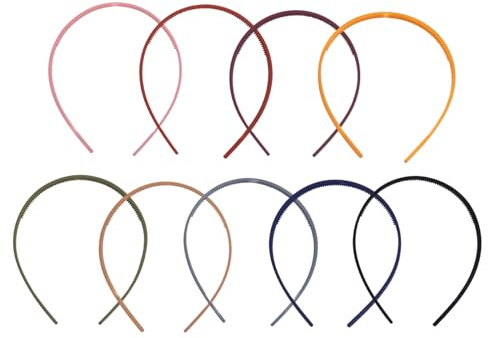 DEARMAMY 9pezzi Fascia per Capelli Tinta Unita Cercchietto per Capelli da Trucco Accessori per Fai da Te Fascia in Plastica per Ragazze e Donne