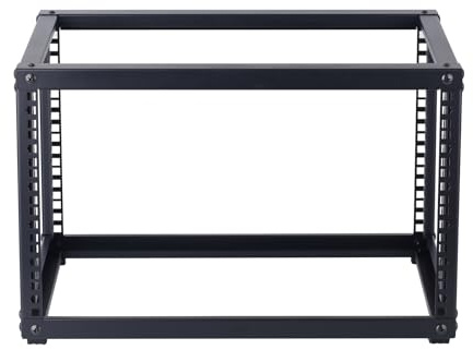 FMUSER 6U Open Frame Network Rack, Server Rack Shelf for Networking, Server, Audio and Video Equipment, Desktop AV Rack