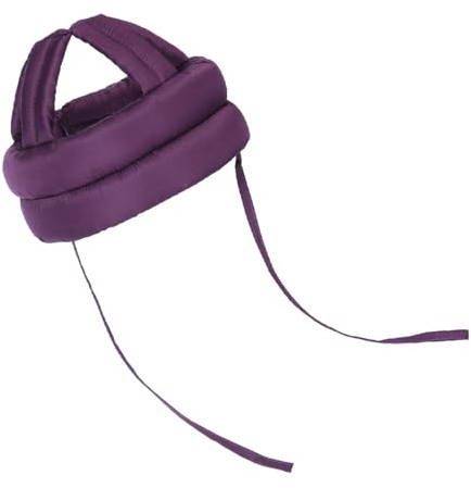 Elderly Fall Protection Helmet Hat, Soft Thick Protective Helmet for Youth Adults with Adjustable Chin Strap for Older, Breathable (Purple)