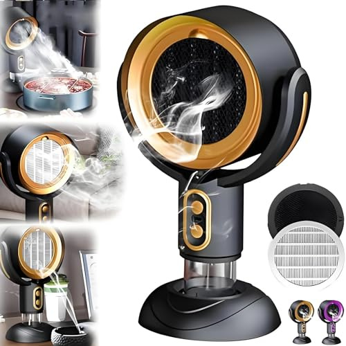 Ventilateur purificateur de fumée portable – Élimination des odeurs haute efficacité pour la cuisine intérieure et les fumeurs, design compact de comptoir