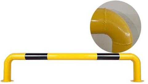 Bloqueador de estacionamiento en Forma de U con Bandas Reflectantes - Barandilla anticolisión de Acero para Aislamiento de talleres y Carreteras, Barrera de estacionamiento Duradera (120 x 3