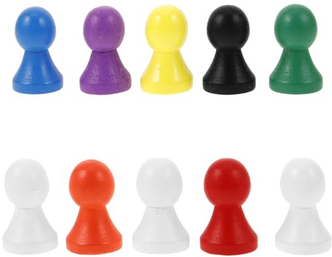 HOODANCOS 10pcs Wooden Chess Pieces Game Components with Smooth Polished Surface and Sturdy Wood Material for Board Games and Family Entertainment