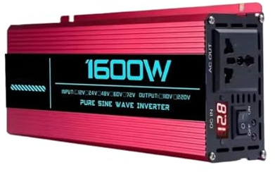 Onda Sinusoidale Convertitore Corrente Onda Sinusoidale Pura DC 12v/24v/48v/60v/72v A AC 110v/220v 6000W 5000W 4000W 3000W 1600W Convertitore Auto Solar Power Inverter(12V,110V 60Hz,1600W)