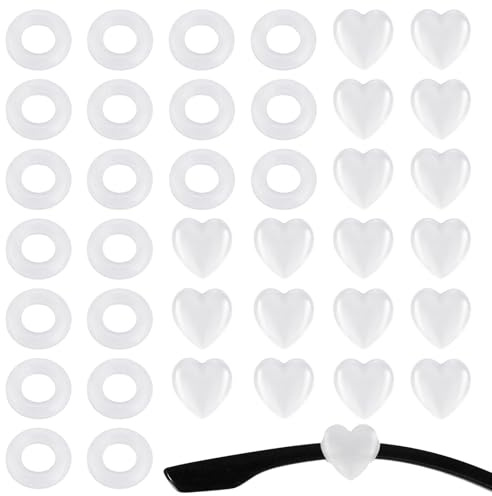 20 Pairs Silicone Glasses Ear Grips Heart Anti Slip Ear Hooks for Glasses Silicone Eyewear Retainer Heart Glass Arm Grips for Spectacle Eyewear Glass Sunglasses