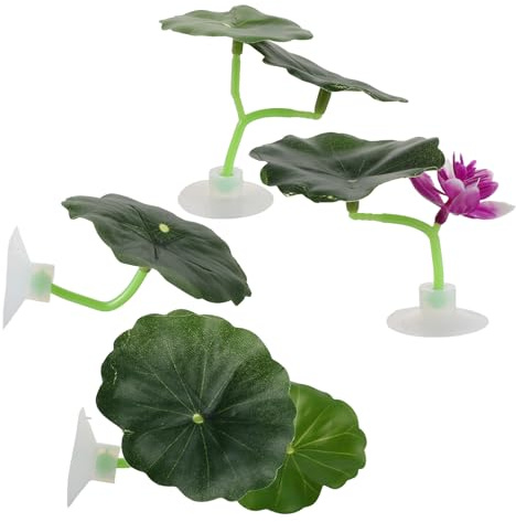 PartyKindom 4pcs Suction Cup Betta Leaf Hammock for Fish Tank, Plastic Aquarium Plants with Realistic Appearance and Easy Installation, Breeding Bed and Floating Resting Area for Betta Fish