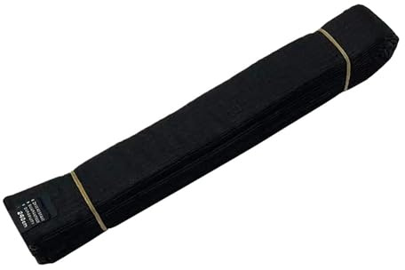 ZIHDKE 2 uds TKD uniforme de Aikido cinturón Taekwondo poliéster algodón fácil sujetar Judo Karate clasificación pretina color paraTaekwondo(Black)