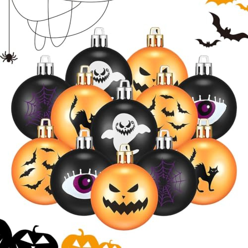 Halloween Dekorationer 12 stycken skrämmande träddekorationer festtillbehör