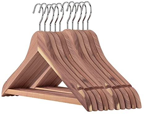 Hangerworld 24 Zedernholz Kleiderbügel 44cm Mit rutschfestem Hosensteg