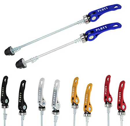 PLATTBK Cierres Rápidos para Bicicletas,Cierre Rueda Eje Trasero Eje Delantero para Bicicleta de Carretera MTB,Azul