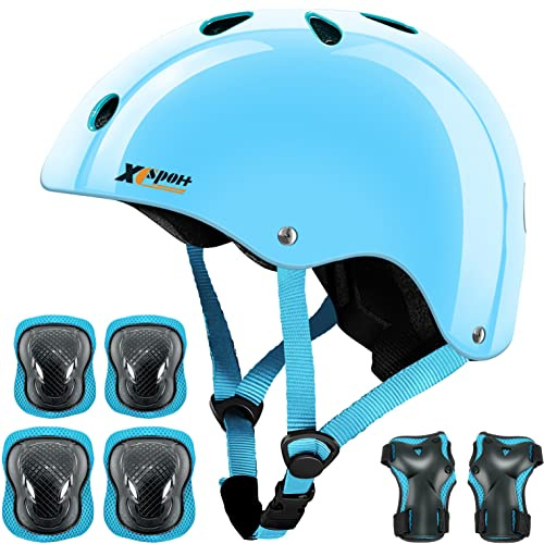 Kids Helmet and Pads Set, Toddler Boys Girls Bike Protective Gear with Knee & Elbow Pads Wrist Guards for Skateboard Bicycle BMX Hoverboard Scooter Rollerblading CPSC ASTM CE Certified
