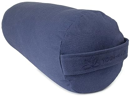 Yoga-Mad Yoga-Bolster, umweltfreundliches Buchweizen-Bolster, 61 cm x 23 cm, abnehmbarer, waschbarer Bezug, ideal für Yoga, Meditation und allgemeine Unterstützung