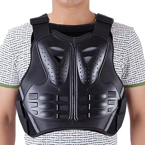 YuanDiann Da corsa Gilet colonna vertebrale Pettorale Attrezzatura di Protezione Ciclismo Motociclo Sci Equitazione Skateboarding Racing Bicicletta Motocross Petto Protezione, Nero , XXL