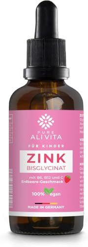 ALIVITA Zink Bisglycinat mit Vitamin C, Vitamin B6 und B12-30ml Tropfen für Kinder 60 Tage - Unterstützt das Immunsystem - 100% Vegan