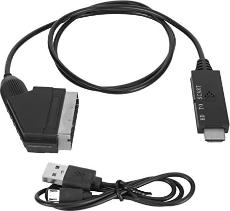 Yosoo Health Gear Interfaz Multimedia HD a Cable Scart Compatible con Adaptador Convertidor PAL NTSC para TV VHS VCR DVD con Soporte, Conversión de Señal, Conversión de Definición