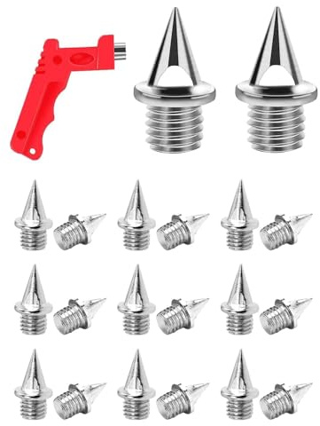 AORHOFJ 20 Pcs Clé à crampons 6mm avec pointes,pointes en acier robustes 6mm Pyramide pointes de remplacement Chaussures athlétiques pointes de remplacement Saut en longueur Course à pied Randonnée