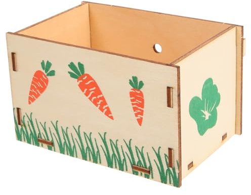 Mikikit Mangeoire à Lapins en Bois Résistante à l'usure, Bol Au Sol Multifonction, Support Stable pour Cage, Usage Quotidien, Fournitures pour Lapins Et Petits Rongeurs