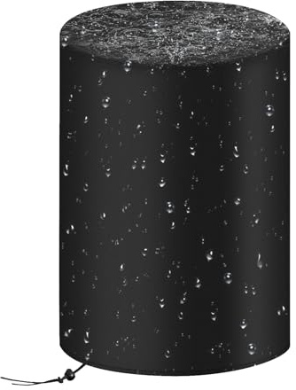 Copertura per barile da 55 galloni – Coperchio per barile d'acqua, forte ombrello protettivo, vestibilità regolabile con coulisse, versatile per uso esterno | Proteggi elettrodomestici, mobili