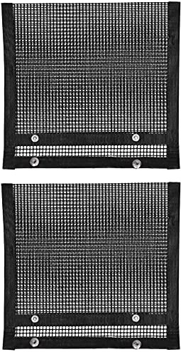 2-pack Grillmeshpåsar PTFE Non-Stick Återanvändbara BBQ Grillpåsar 27 x 22 cm för kött grönsaker Fisk