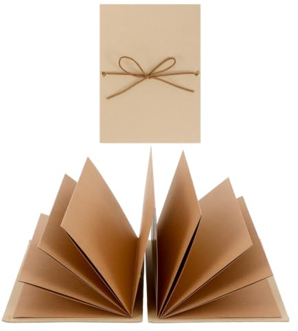 6x8 Inch Accordion Scrapbook Album, Stretchable Folding Photo Memory Book | Small Blank Photo Albums Set Paper Pages for Wedding Anniversary Travel Baby Family Photos Scrap Books Album