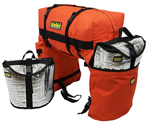 TrailMax Large Saddlebags for Trail Riding; Insulated Saddle Bags for HorsesWith Detachable Cantle Bag; Saddle Bag & Cantle Bag Set; Saddle Bags for Western & Endurance Saddles; Orange