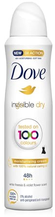 Dove Deospray Damen Invisible Dry, 3er Pack 0% Alkohol Antitranspirant 48 Stunden Schutz (3 x 150 ml)