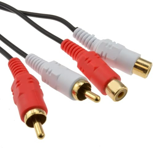kenable Chinch Cinch 2x Stecker Zum Buchsen Verlängerung Kabel Audio Anschlusskabel Vergoldeten 3 m [3 Meter/3m]