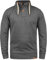 Solid SDTripTroyer Herren Sweatshirt Troyer Pullover mit Stehkragen Knopfverschluss Reißverschluss Kordelzug Rippbündchen Baumwollmischung Regular fit, Größe:M, Farbe:Grey Melange (8236)