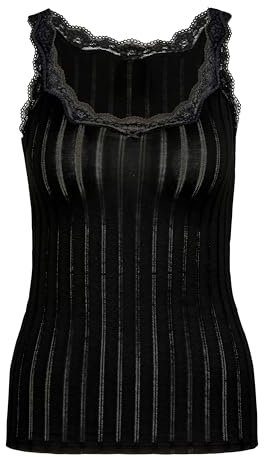 CALIDA Etude Toujours Tank Top Damen, mit Swiss+Cotton-Gütesiegel, edle Nadelstreifen-Optik und zarte Spitze am Ausschnitt