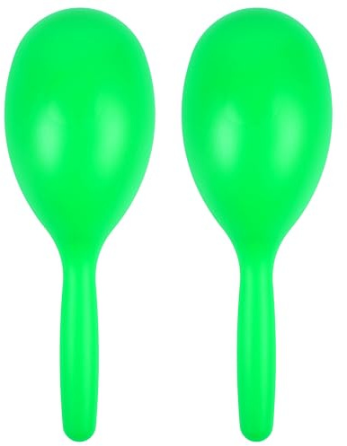 A-Star Par de maracas de plástico verde - Sonajero agitador de 20 cm, Instrumento de ritmo de percusión