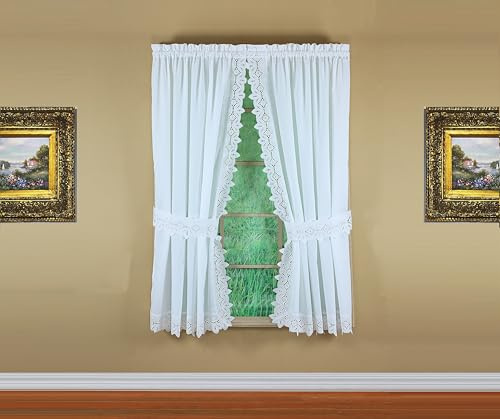 Today's Curtain, Heirloom Battenberg Eyelet Panel Pair 63, White, 4-Piece-Set, 80 W x 63 L
