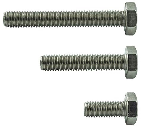 AGBERG - M6 x 10 Sechskantschrauben mit Vollgewinde - Maschinenschrauben [50 Stück] aus Edelstahl A2 V2A, rostfrei - DIN 933 (ISO 4017)
