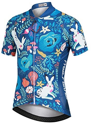 SXSHUN Kids Cycling Jersey Shirts, Children Biking Jacket. Multiple Design Short-Sleeve Cycle Tops, Boy Bicycle Shirts for Age4-14.