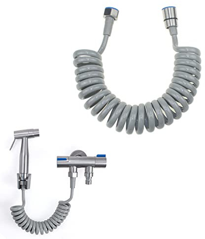 Shower Hose Spring Flexible Shower Hose ABS Flexible Telescopic for Water Plumbing Toilet Bidet Sprayer Gun Bathroom(2.5M)