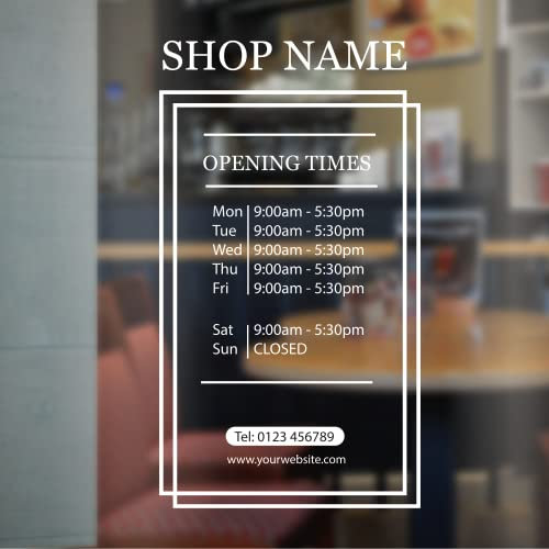 4 Designs Welcome Business Opening Hours Sign Times Window Wall Coffee Shop Barber Shop Vinyl Decal Sticker