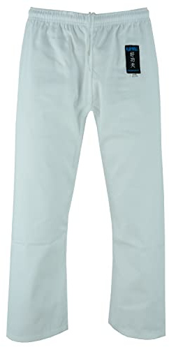 Playwell Pantalon d'entraînement Karate White Premium Silver Brand White Gi - 190 cm