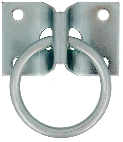 Amig - Plaque avec Anneau | Plaque 70 x 45 mm ; Anneau Ø7 x 50 mm | Anneau Mobile Soudé avec Plaque de Fixation | Fixation pour Montage au Mur ou au Plafond | Pour Accrocher ou Attacher des Objets