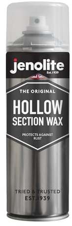 JENOLITE Spray cire creuse | ANTIRouille | 500 ml | Paille d'extension et buse 600mm | Idéal pour portes de voiture, panneaux, sections en caisson | Tue-rouille auto-scellant