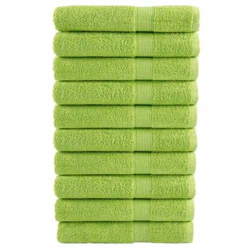 Hogar y jardín, ropa de cama y ropa de cama, toallas, toallas de sauna premium, 10 unidades, color verde manzana, 80 x 200 cm, 600 g/m², 100% algodón
