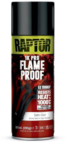 U-POL Peinture Thermorésistante Raptor - Bombe Aérosol Spray de Peinture Résistante à la Chaleur Auto Moto - Vernis Satin - 361 ml - Ref. RFLSC/AL