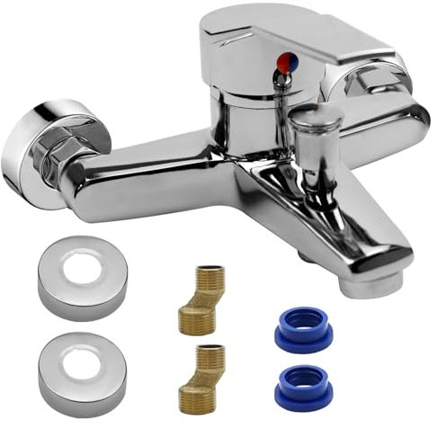 GD HUA Mitigeur Douche Thermostatique, Robinet à Montage Mural, Alliage de Zinc, Argent, Économiseur d'Eau, Robinet de Baignoire, Robinetterie Douche, Mitigeur Baignoire Thermostatique