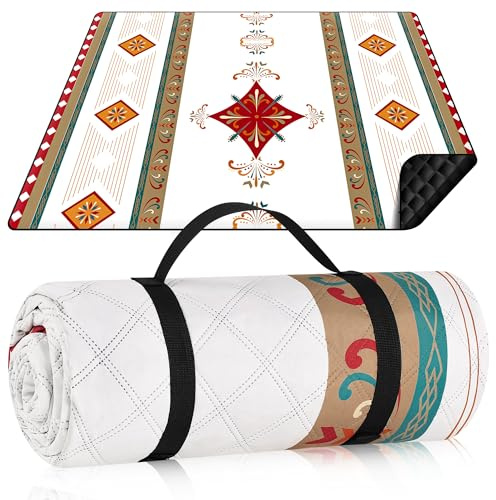Zouway Coperta Picnic, 200x200cm, Impermeabile Grande Telo Pieghevole con Manico da Spiaggia, Campeggio, Esterno, Parco, Giardino, Lavabile in Lavatrice (Rosso)