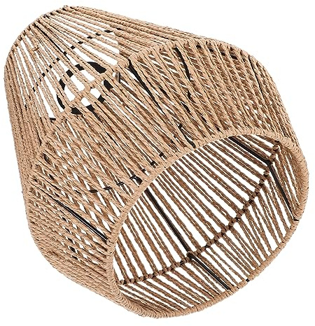 HOLIDYOYO Pantalla De Lámpara Colgante De Ratán Tejida Lámpara De Estilo Rústico Para Comedor y Dormitorio Pantalla Artesanal De Luz Colgante Creativa