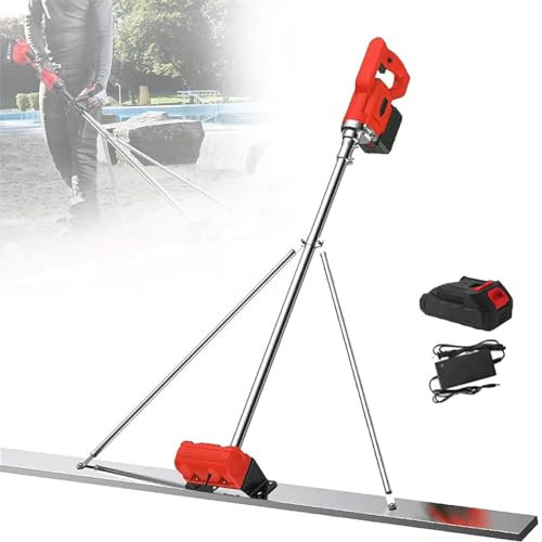 Vibrateur pour Chape de BéTon Vibrateur à béton, kit de vibrateur pour Chape en béton, Plaque de 1,5 m, niveleur de en béton à Batterie, vibrateur à Ciment à Plaque électrique rechar