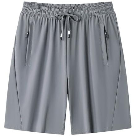 JISOUKIN Pantalones Cortos Deportivos Talla Grande para Hombre Running Hombre Pantalones Cortos con Bolsillos Entrenamiento y Gimnasio M-8XL