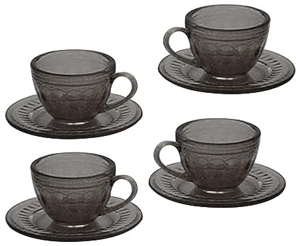 JunZheHub Juego de Tazas de Té en Miniatura para Decoración de Casas de Muñecas, Colección de Vajilla a Escala 1:6, Gris