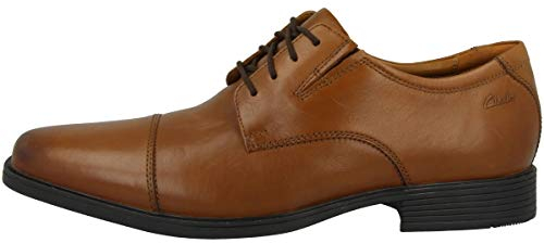 Clarks Herren Tilden Cap Derbys, Dark Tan Lea, 47 EU
