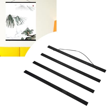 Magnetic Poster Hanger, Black Wooden Display Posters DIY Wood Frame Wall Hanger for Scroll Canvas Printing Poster Home Decor Wall Art Many Sizes(40cm)