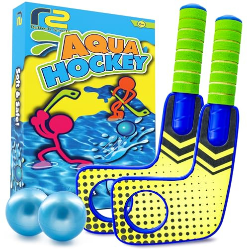 Aqua Hockey Sticks Pool Games - Pool Toys for Kids & Hockey Gifts for Boys - Water Toys Knee Sticks Set Beach Games - Easter Gifts for Boys & Girls - Swimming Toy for Kids Age 4-8 & 8-12 Year Old