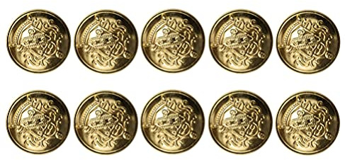 Milisten Vintage Brass Buttons 0.98 Inch Retro Gold Sewing Buttons for Blazers Coats Uniforms DIY Clothing Accessories Replacement